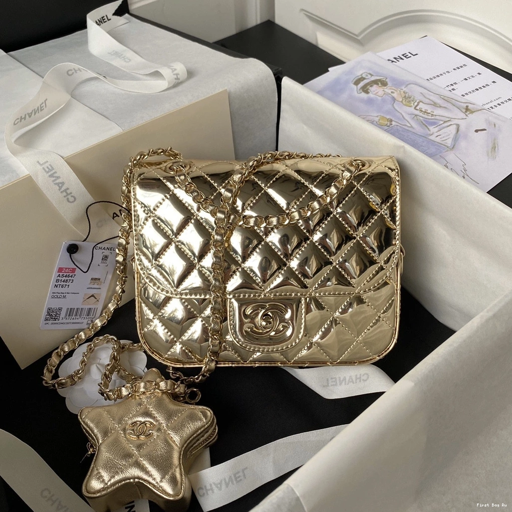 First Bag Ru PURSE COIN STAR & CHANEL BAG FLAP MINI 0821